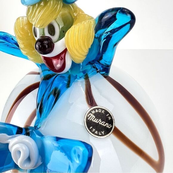 Vintage Murano Hand Blown Art Glass Circus  Clown Figurine Made In Italy - Picture 3 of 9
